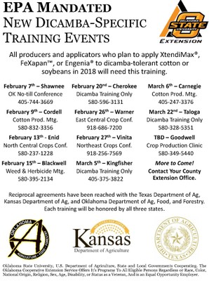 New Dicamba-Specific Training Events Flier New Dicamba-Specific Training Events Flier
